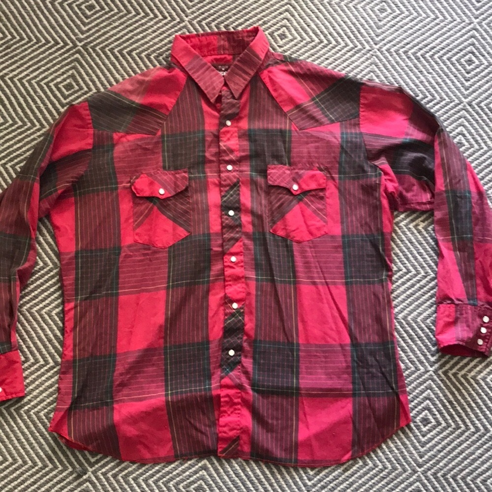 Wrangler men’s plaid cowboy shirt - Picture 3 of 13